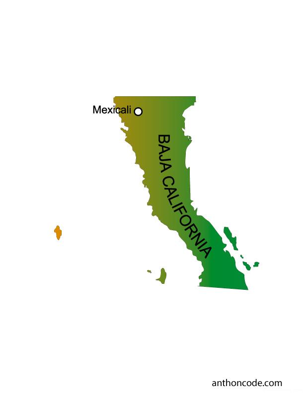 Baja California para colorear
