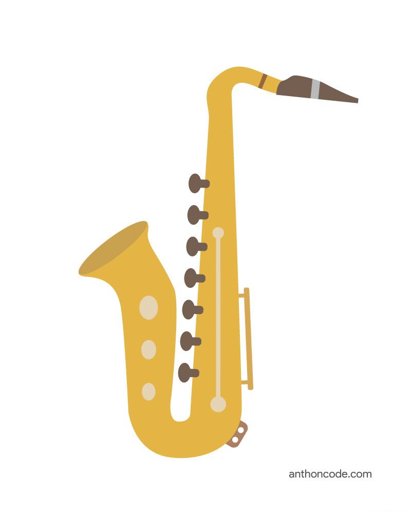 saxofon flat para colorear