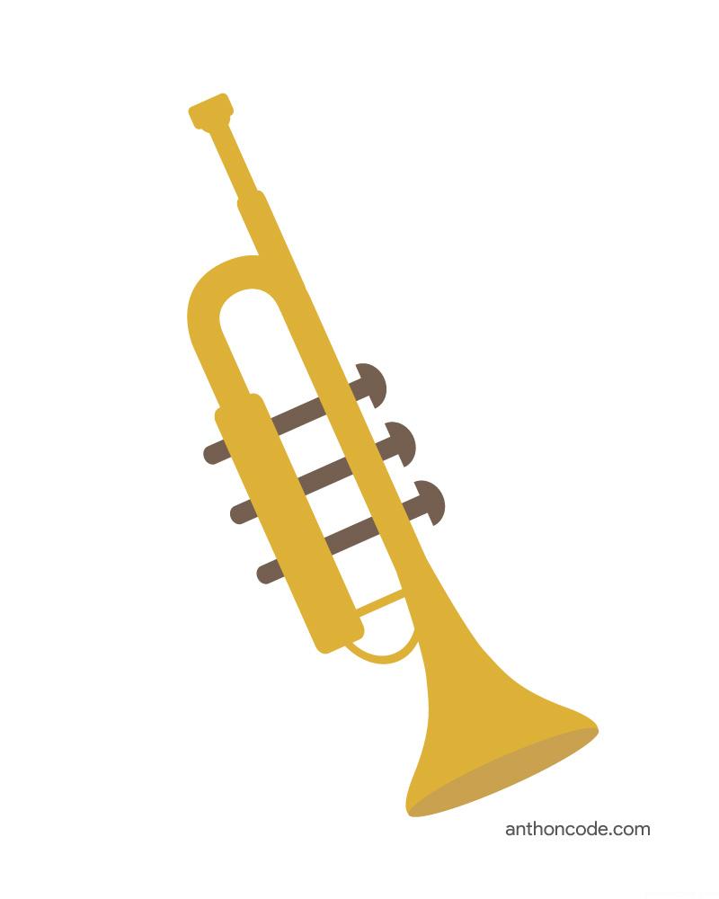 trompeta flat para colorear