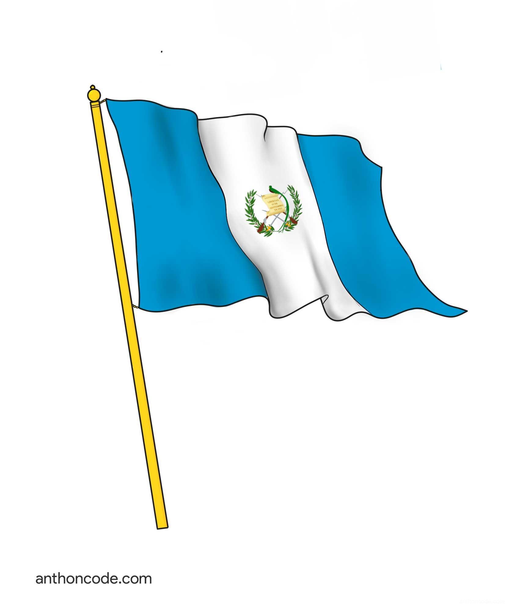 bandera de Guatemala flameando