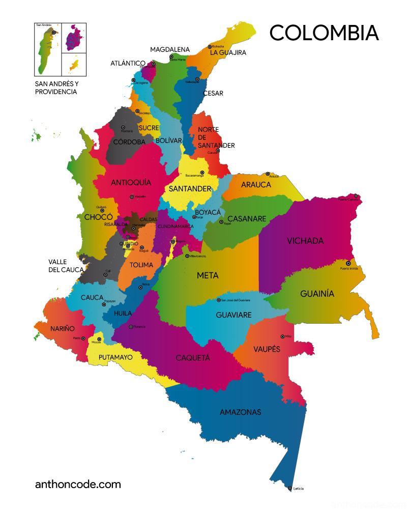 map colombia