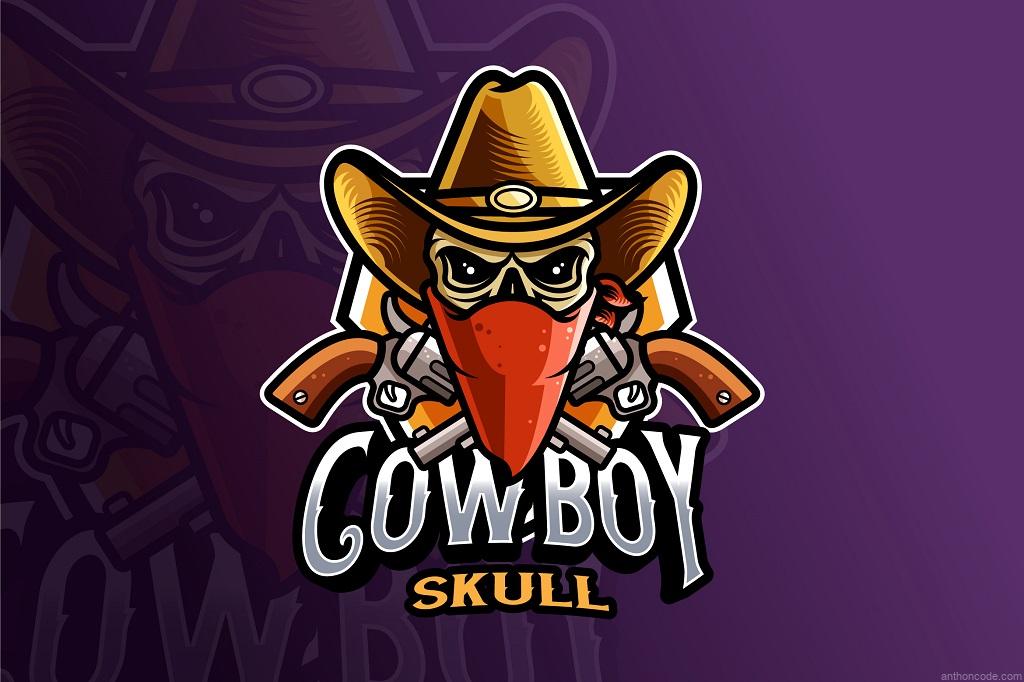 Logotipo Esports cráneo de vaquero