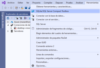 No encuentro el SQL Server Compact en Visual Studio